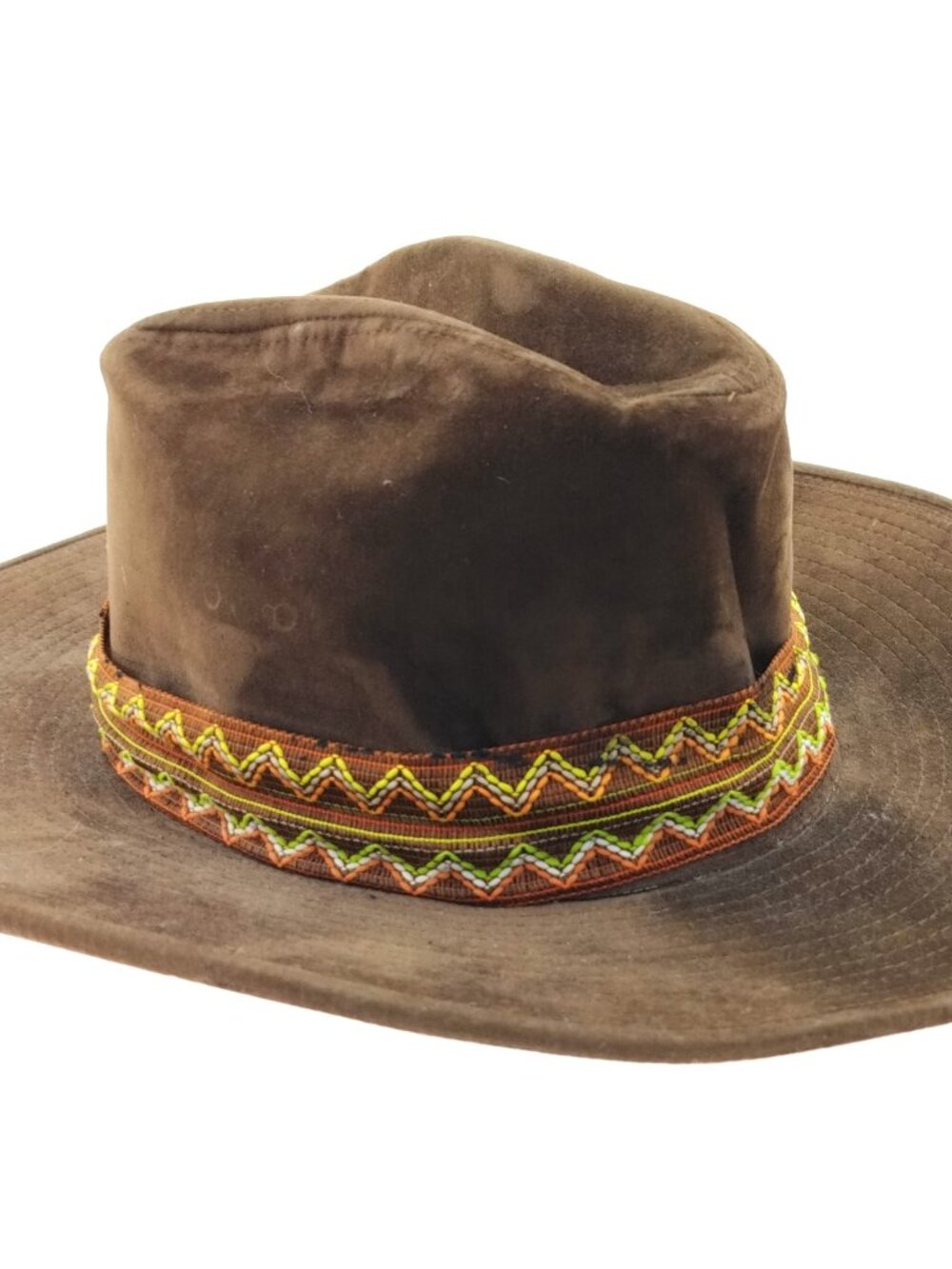 Vintage YA Brown Western Cowboy Hat Men's L 7 1/4–7 3/8 Korea